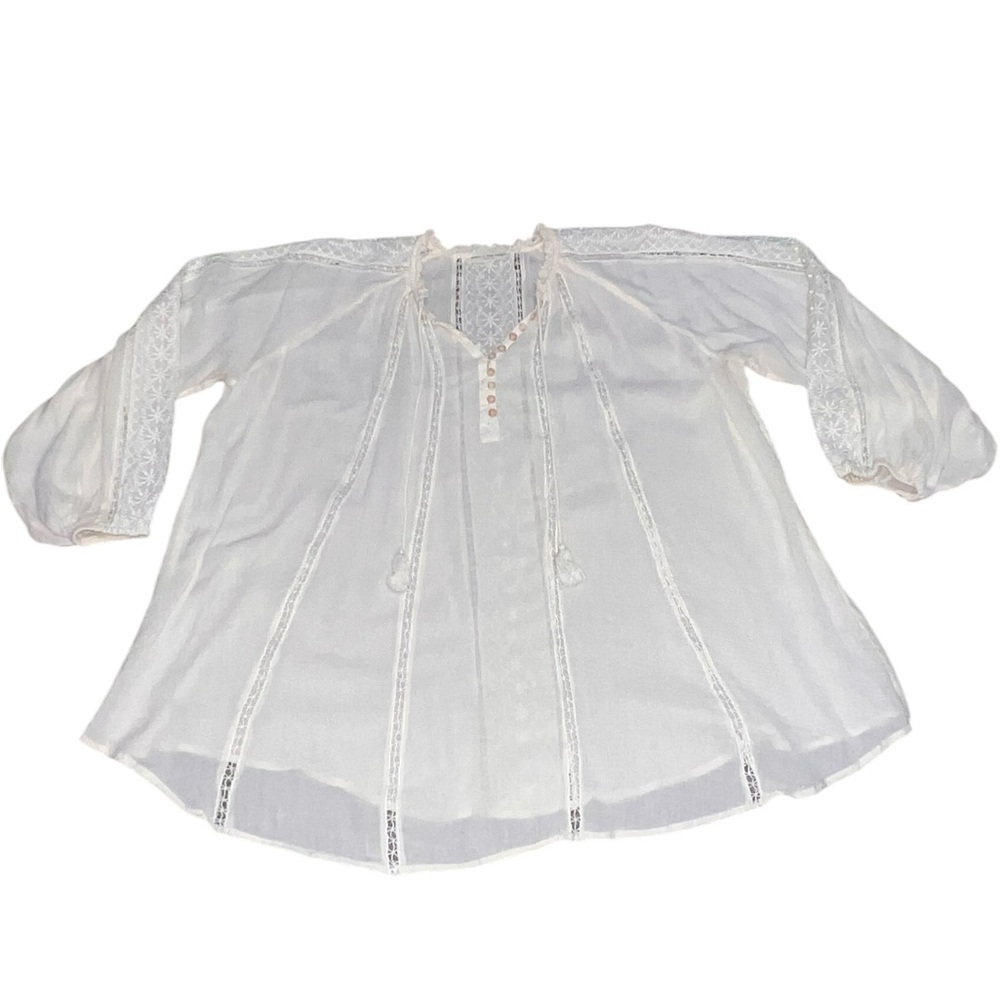 {EUC Spell & The Gypsy Collective Loves Me Not Blouse Cotton/Viscose Cream Small - Picture 3 of 13